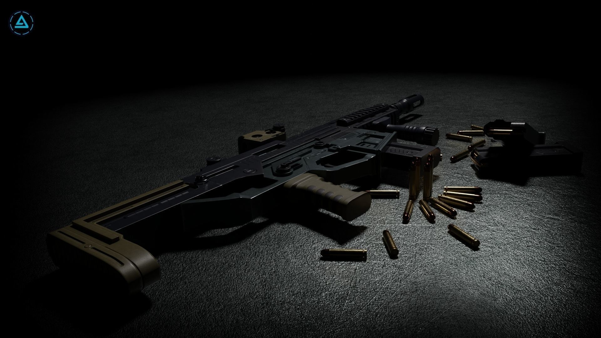 Proctor CP3 SMG Low-poly 3D model_2