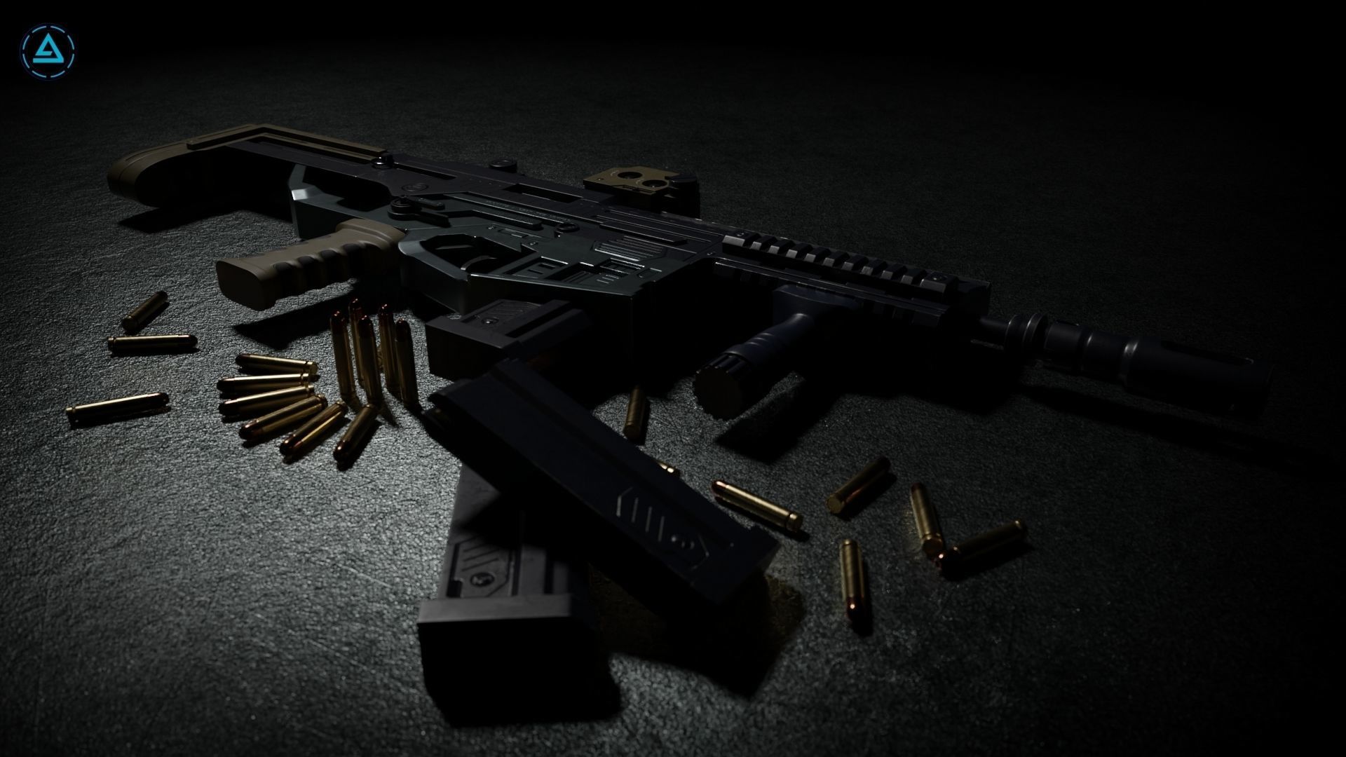 Proctor CP3 SMG Low-poly 3D model_4