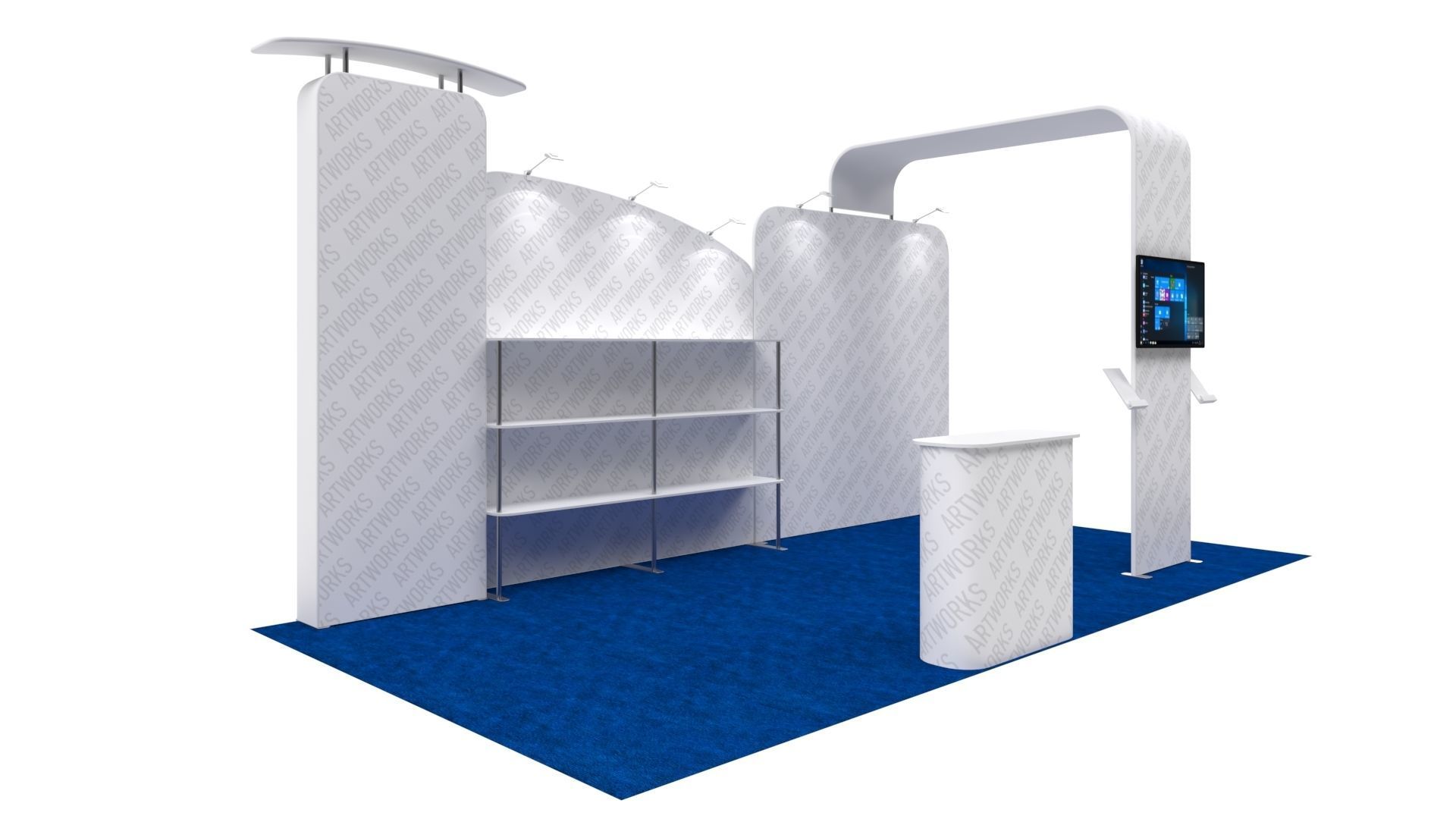 Exhibition booth 10x20ft 3DM013 3D model_2