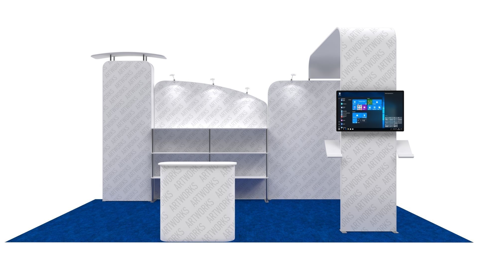 Exhibition booth 10x20ft 3DM013 3D model_1