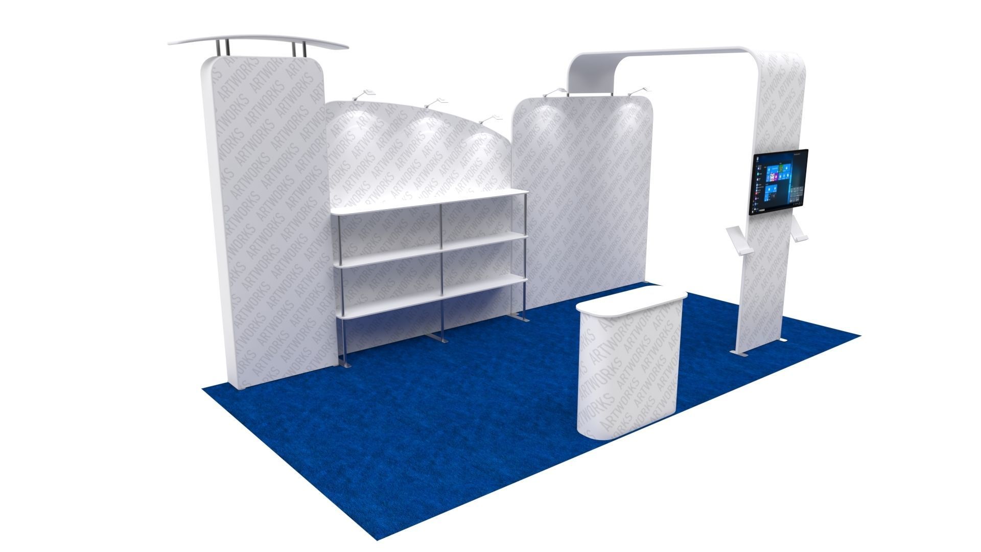Exhibition booth 10x20ft 3DM013 3D model_5