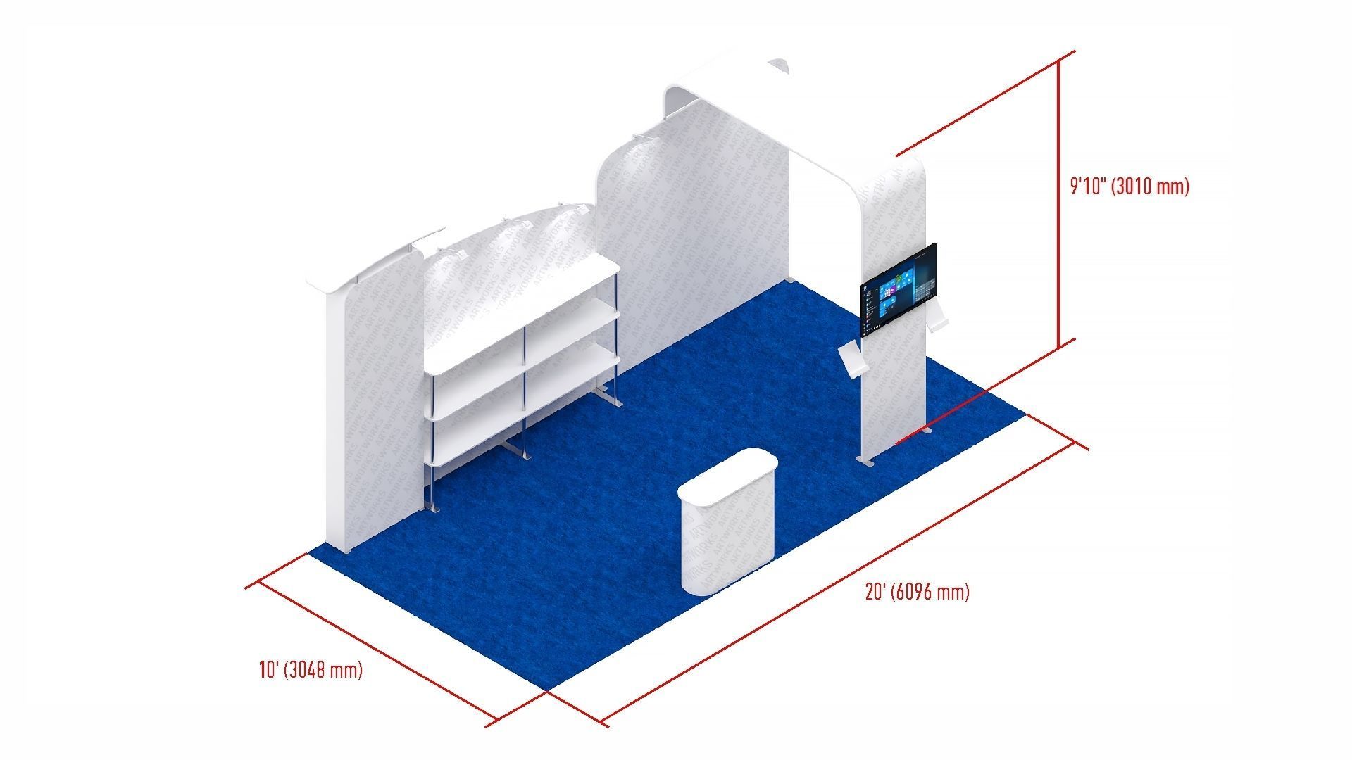 Exhibition booth 10x20ft 3DM013 3D model_10