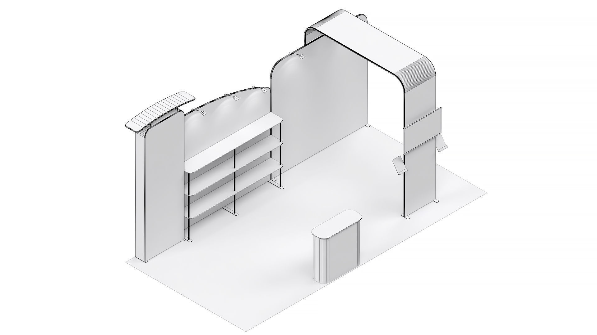 Exhibition booth 10x20ft 3DM013 3D model_7