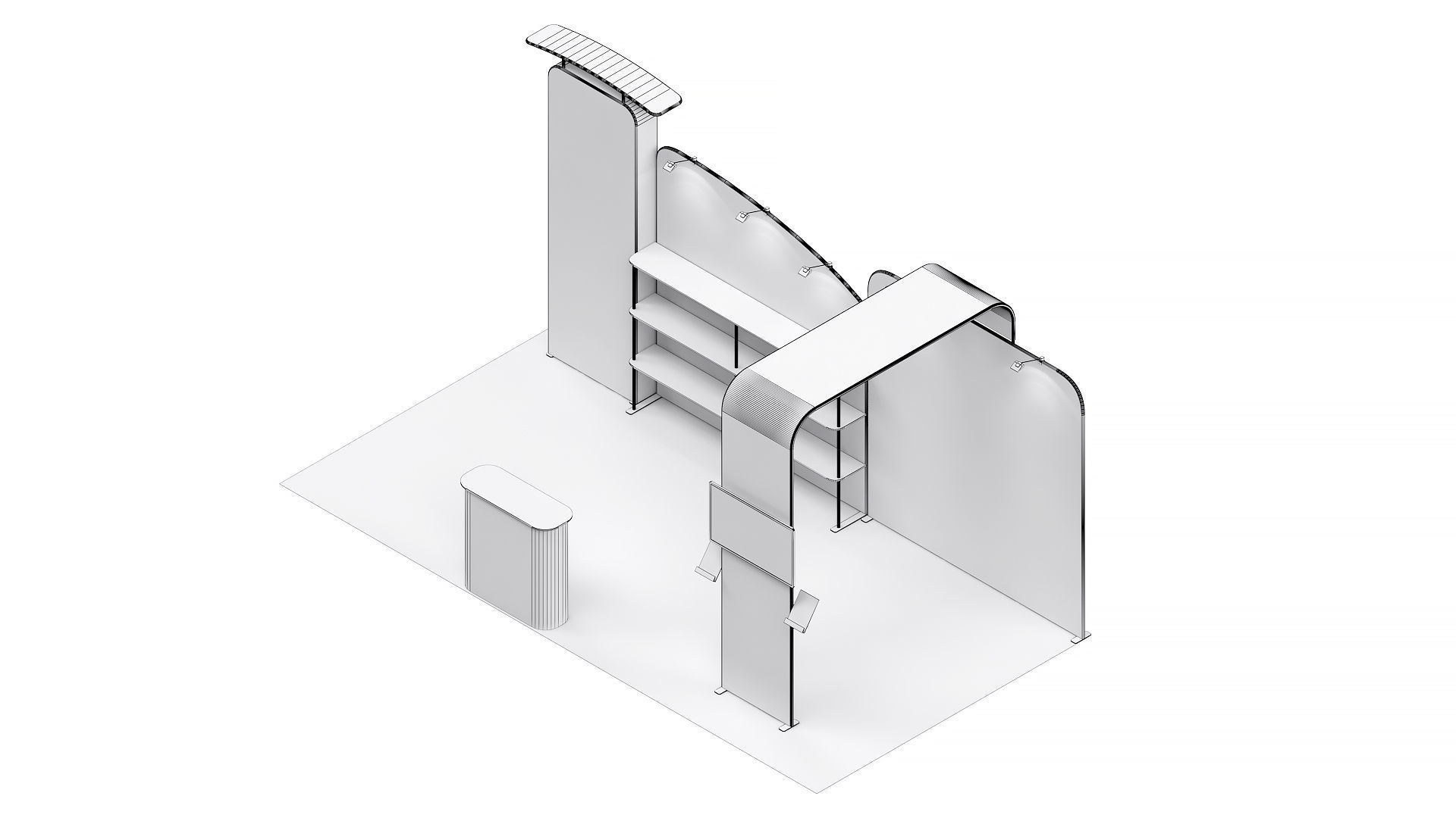Exhibition booth 10x20ft 3DM013 3D model_8