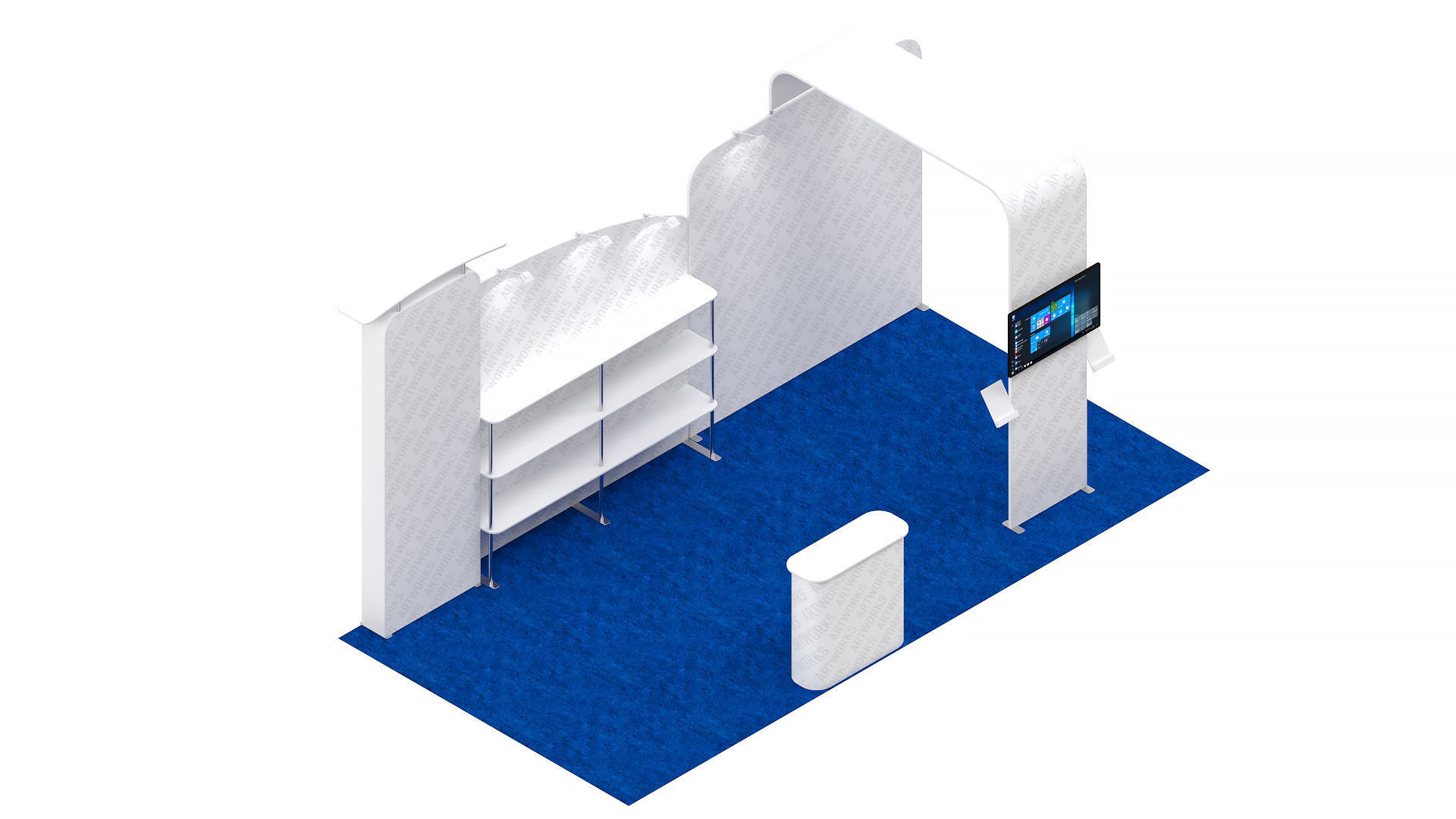 Exhibition booth 10x20ft 3DM013 3D model_6