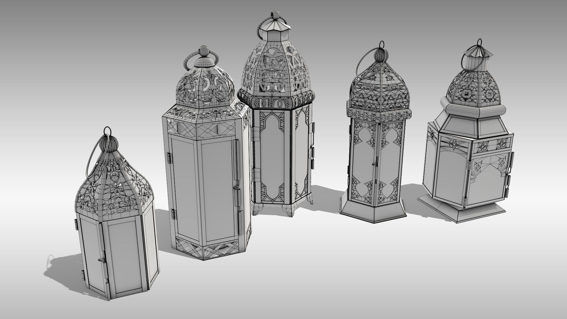 Moroccan Lanterns 3D Model Collection_5