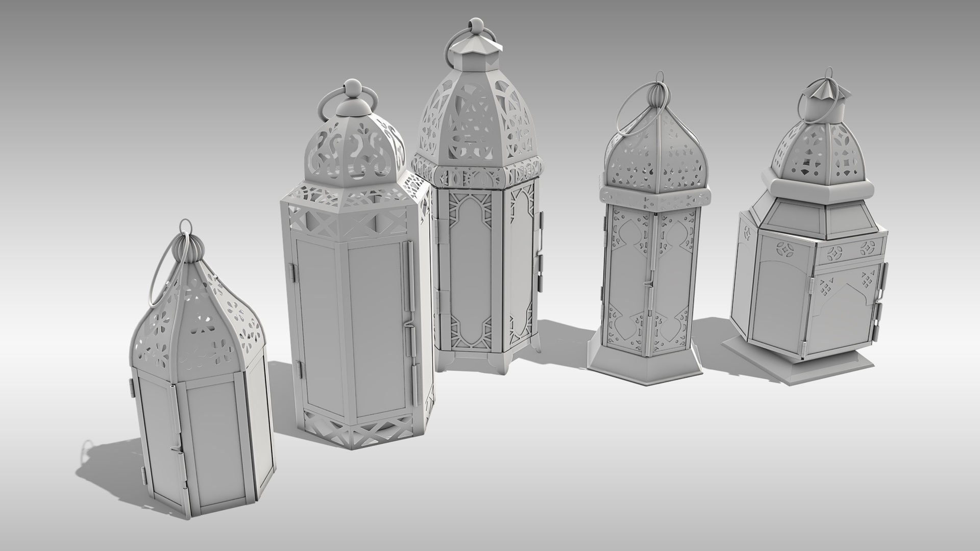 Moroccan Lanterns 3D Model Collection_4