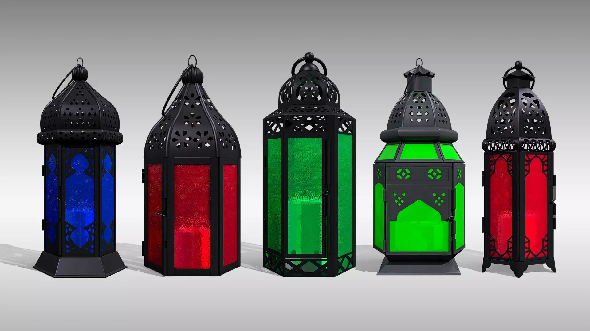 Moroccan Lanterns 3D Model Collection_0