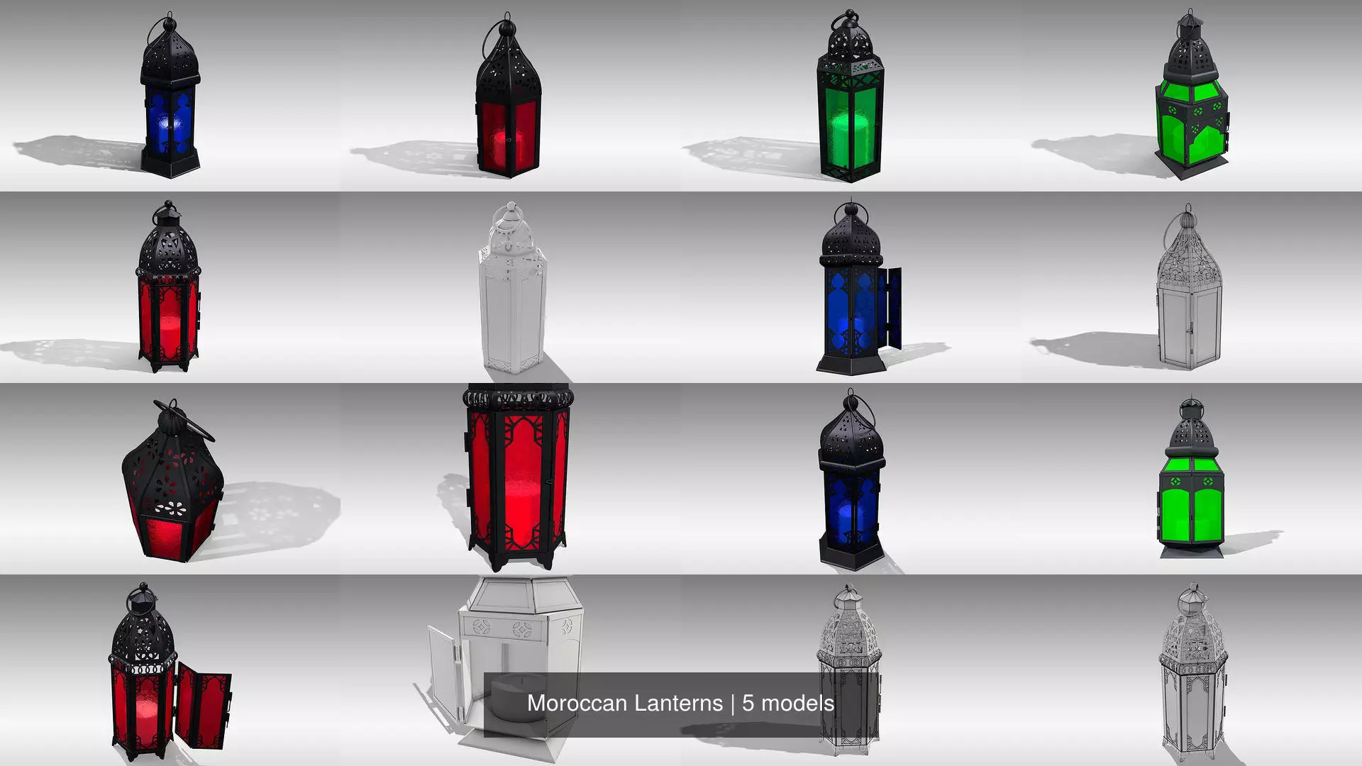 Moroccan Lanterns 3D Model Collection_1