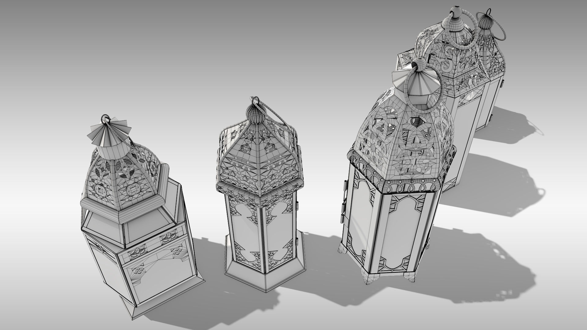 Moroccan Lanterns 3D Model Collection_3