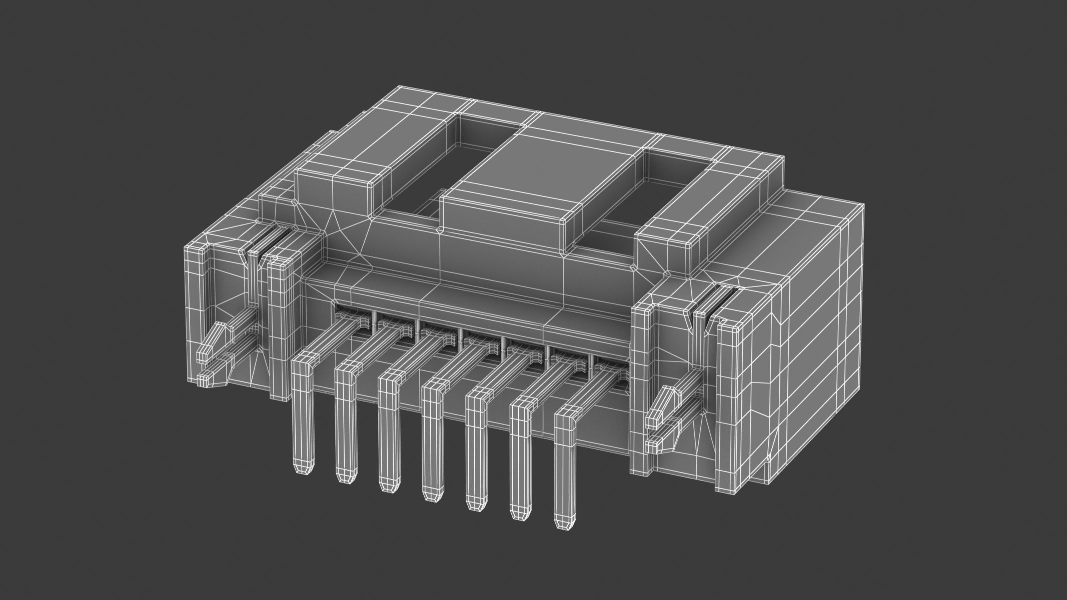  Sata Connector 7 Pin Type B Female 3D model_6