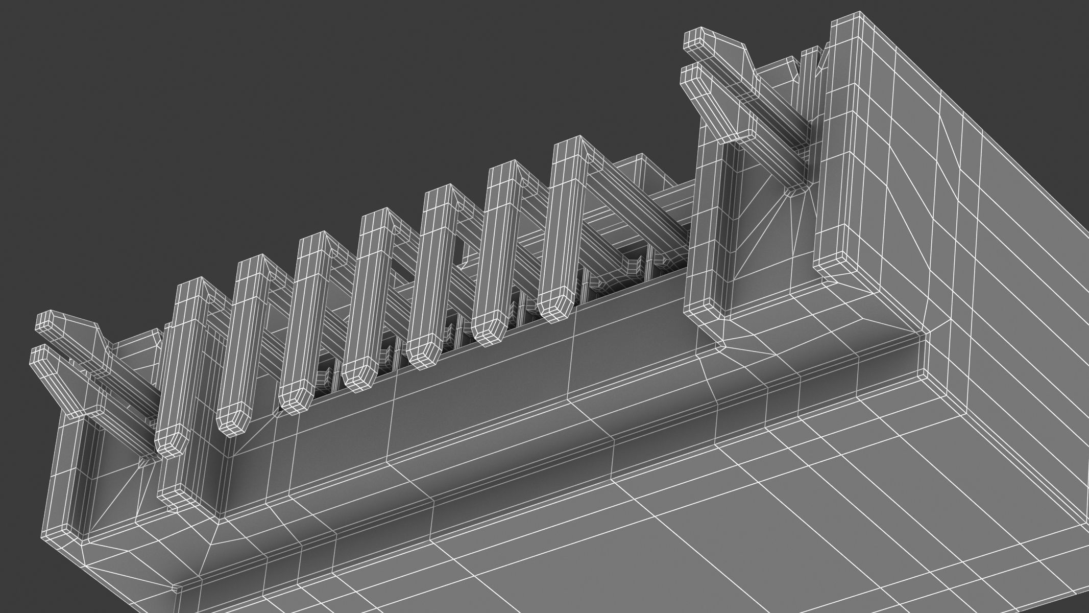  Sata Connector 7 Pin Type B Female 3D model_9
