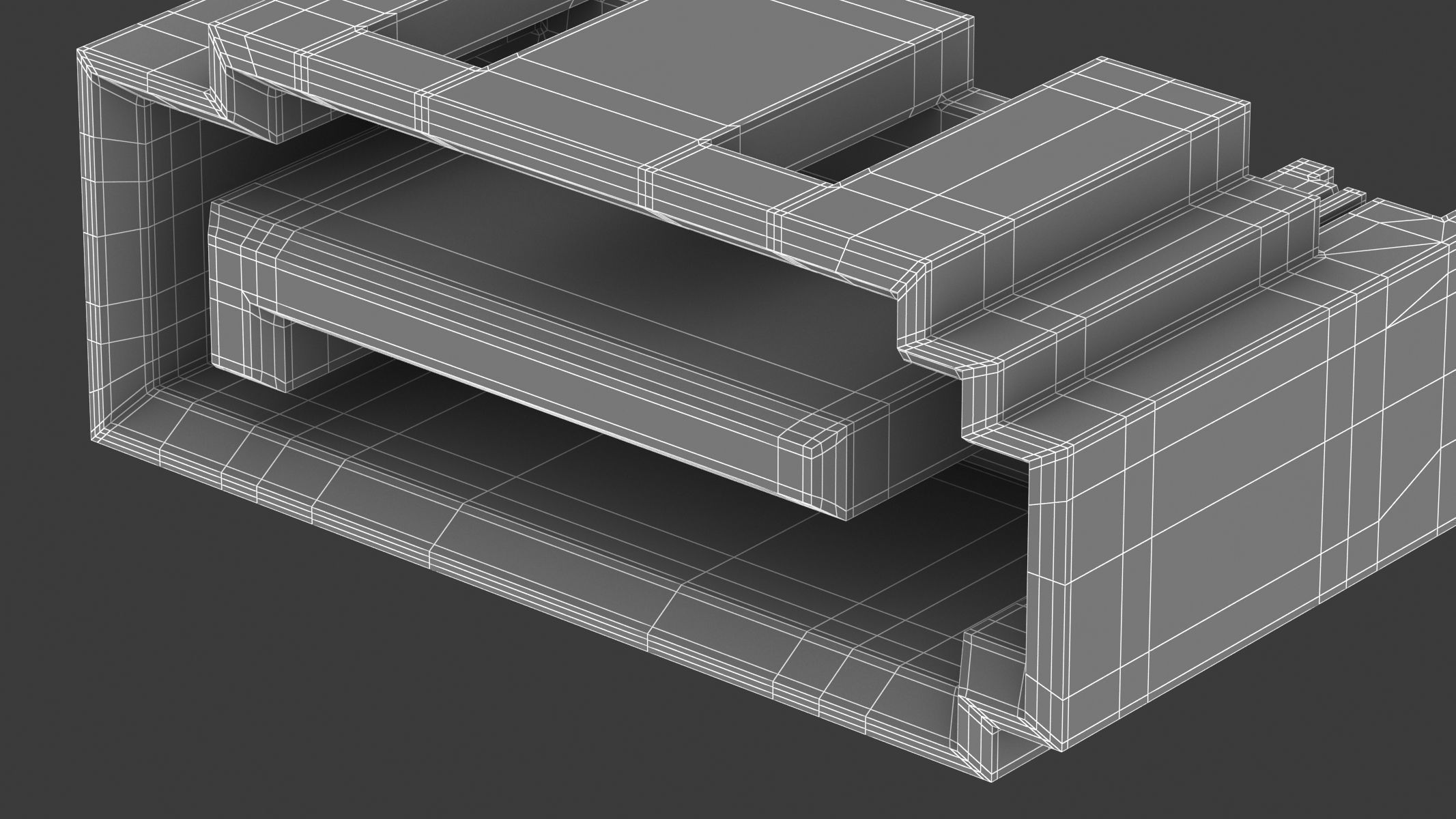  Sata Connector 7 Pin Type B Female 3D model_8