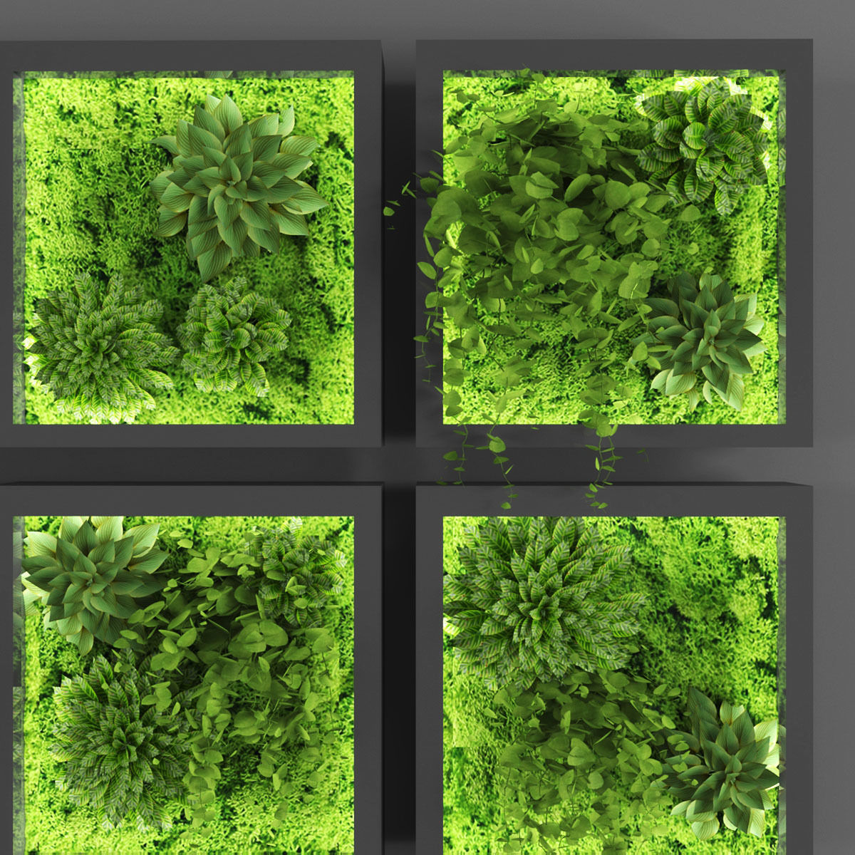 Vertical garden 93 Low-poly 3D model_1