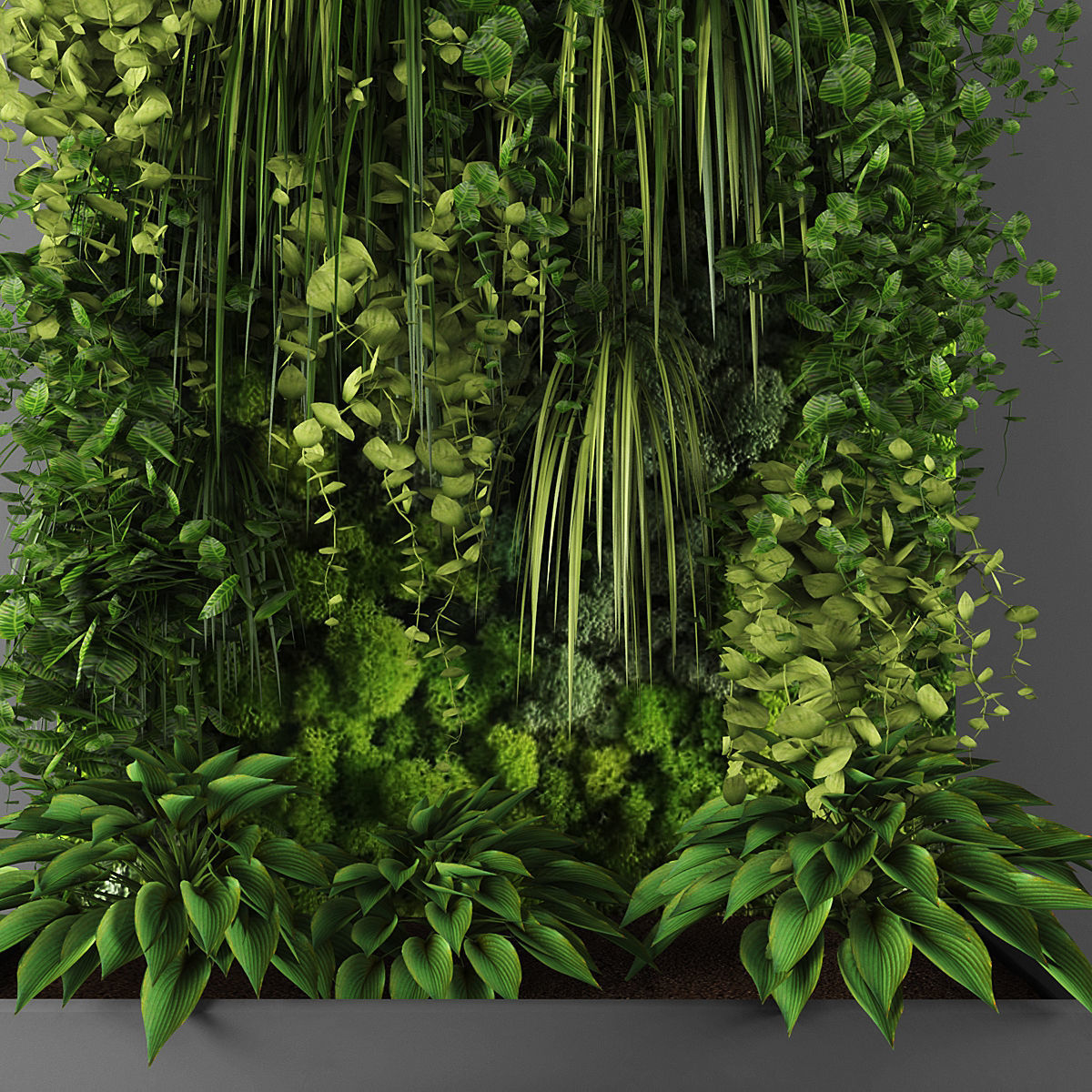 Vertical garden 96 Low-poly 3D model_1