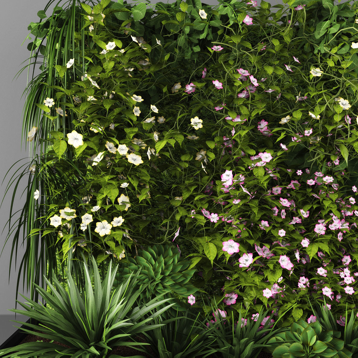 Vertical garden 99 Low-poly 3D model_1
