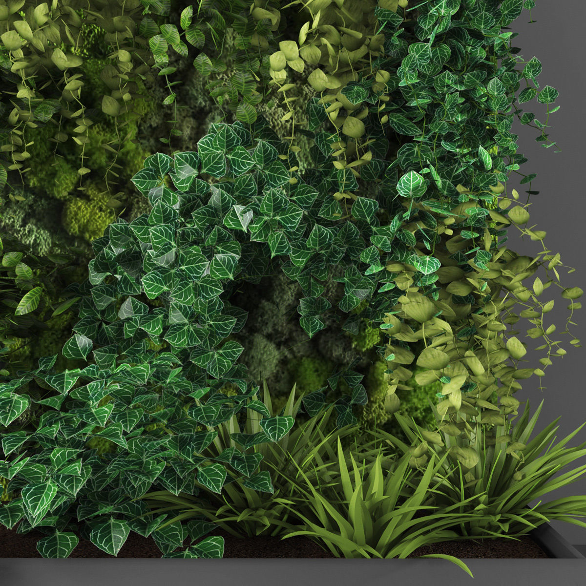 Vertical garden 100 Low-poly 3D model_1