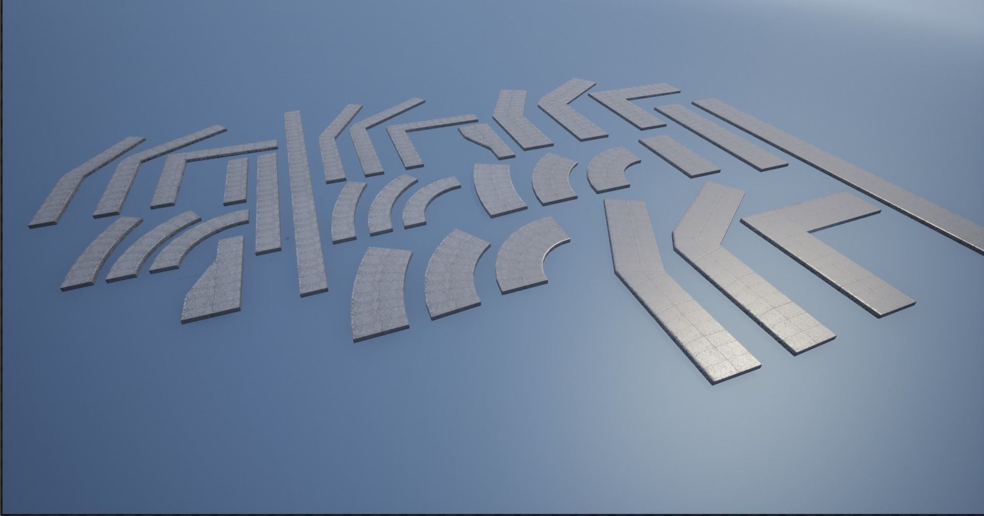 Lowpoly Modular PBR Pavements Low-poly 3D model_2