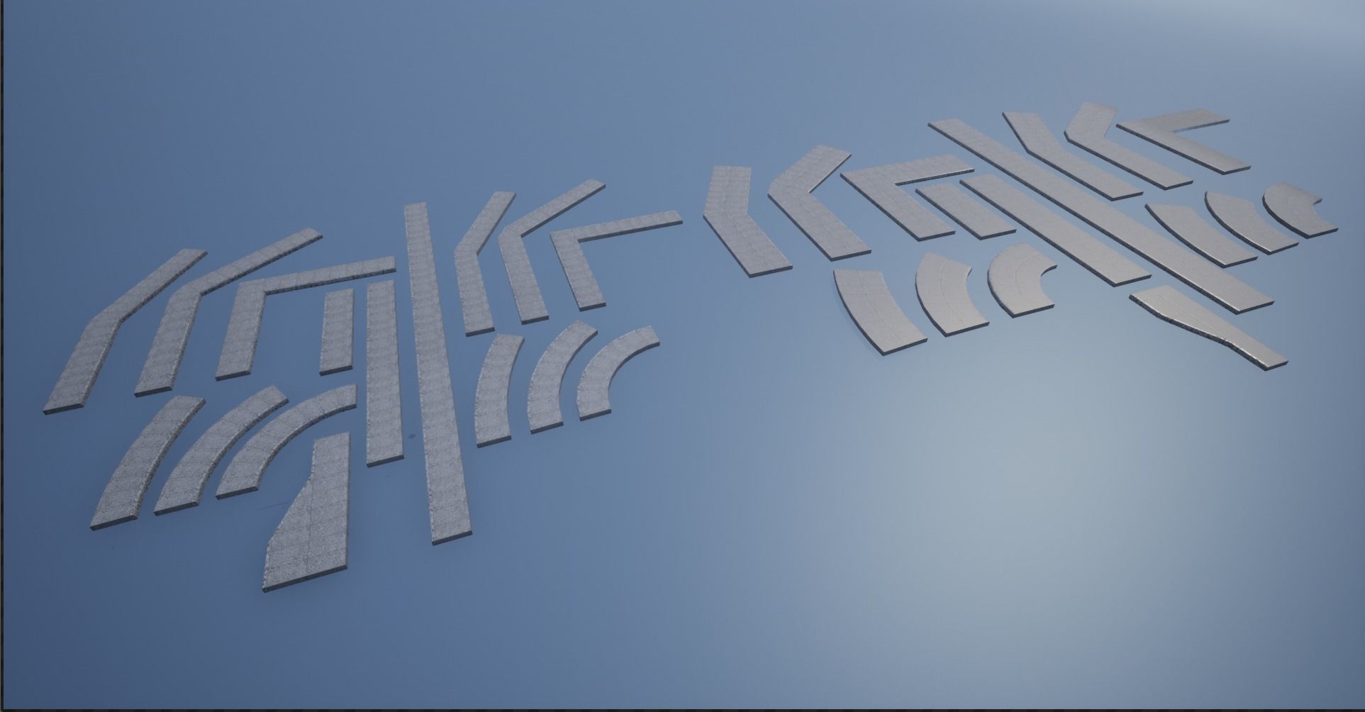 Lowpoly Modular PBR Pavements Low-poly 3D model_1