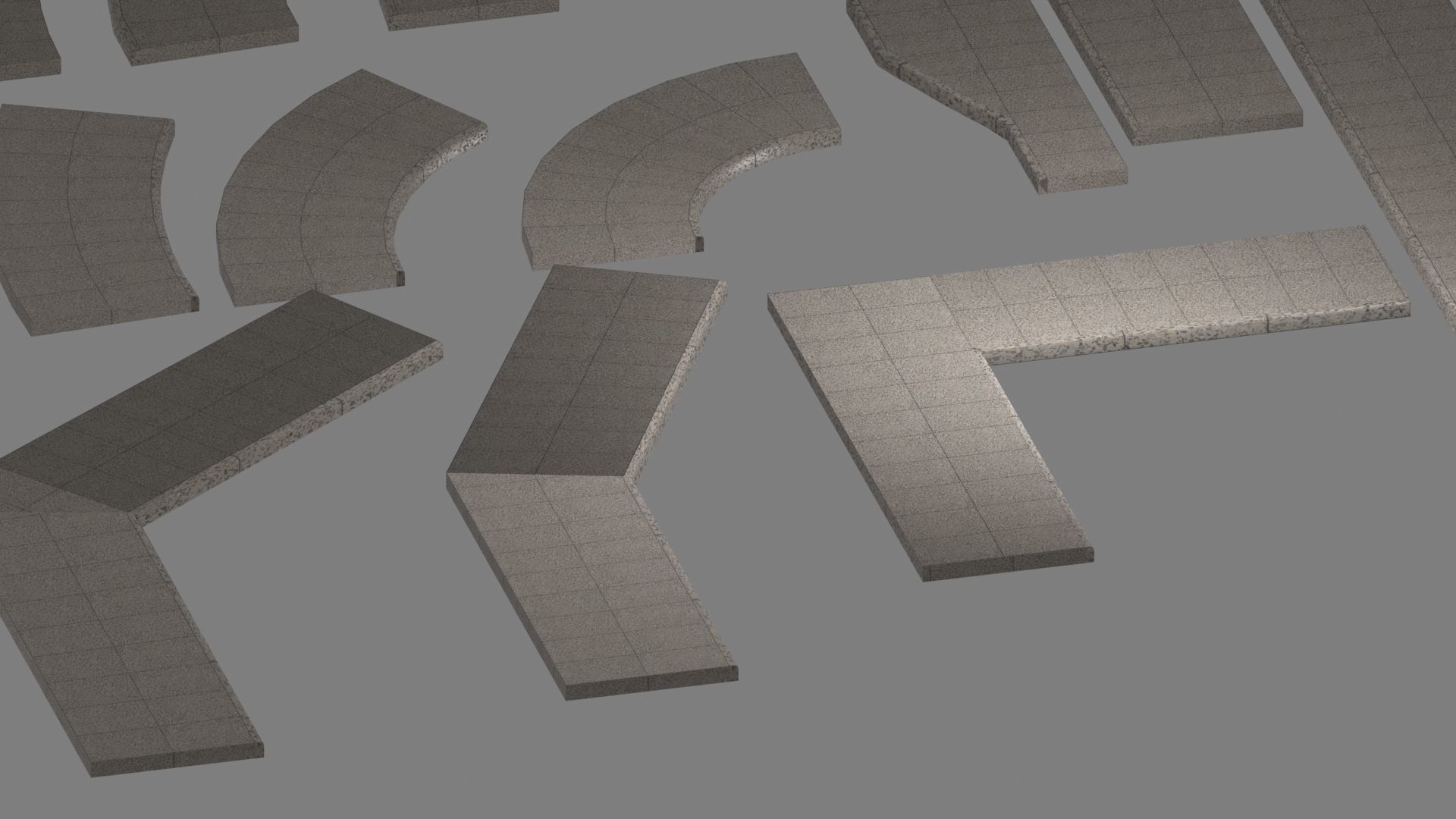 Lowpoly Modular PBR Pavements Low-poly 3D model_29