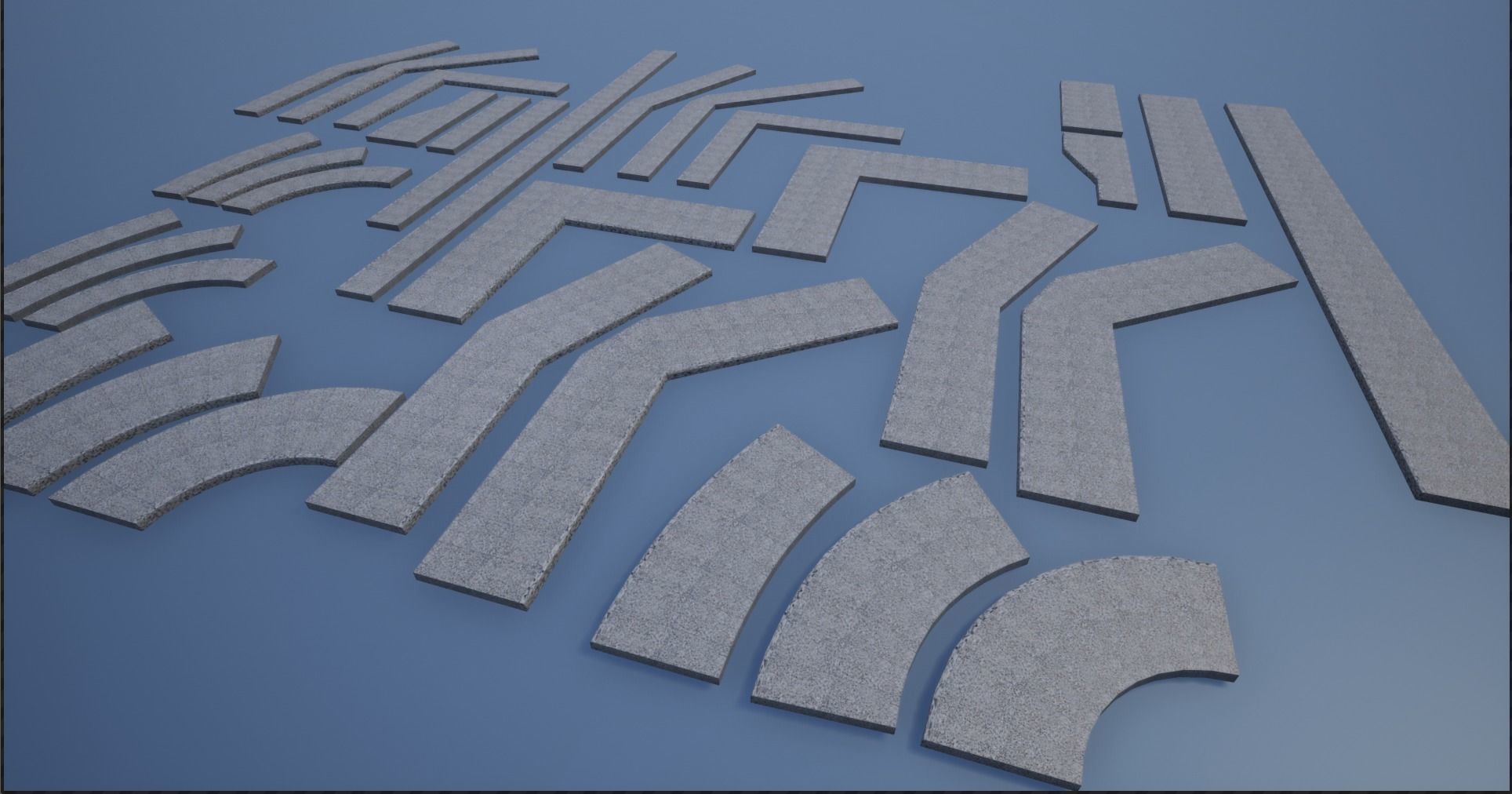 Lowpoly Modular PBR Pavements Low-poly 3D model_5