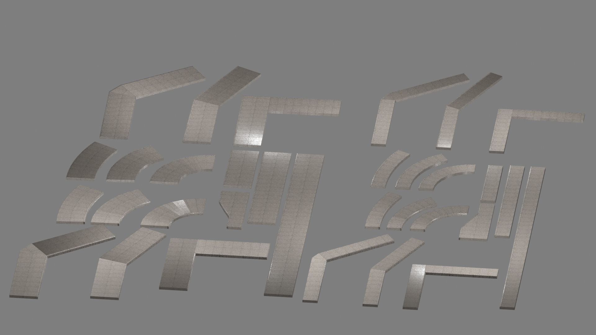 Lowpoly Modular PBR Pavements Low-poly 3D model_15