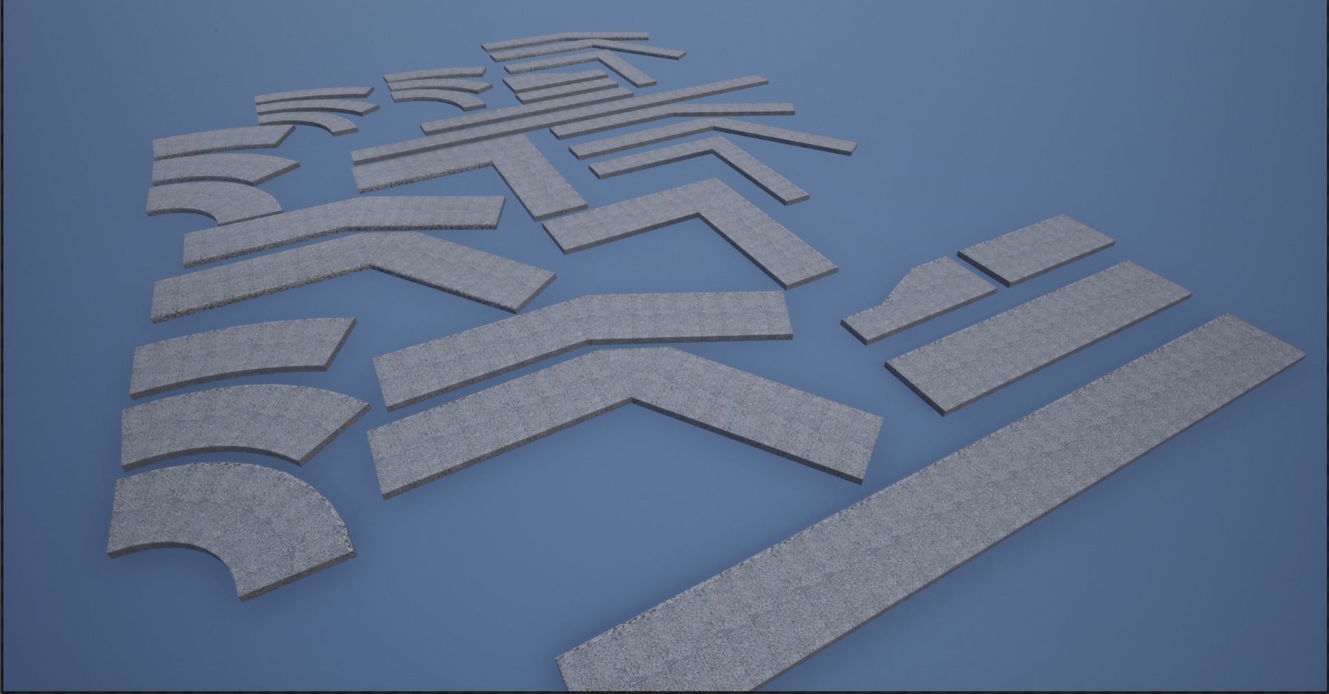 Lowpoly Modular PBR Pavements Low-poly 3D model_4