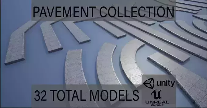 Lowpoly Modular PBR Pavements