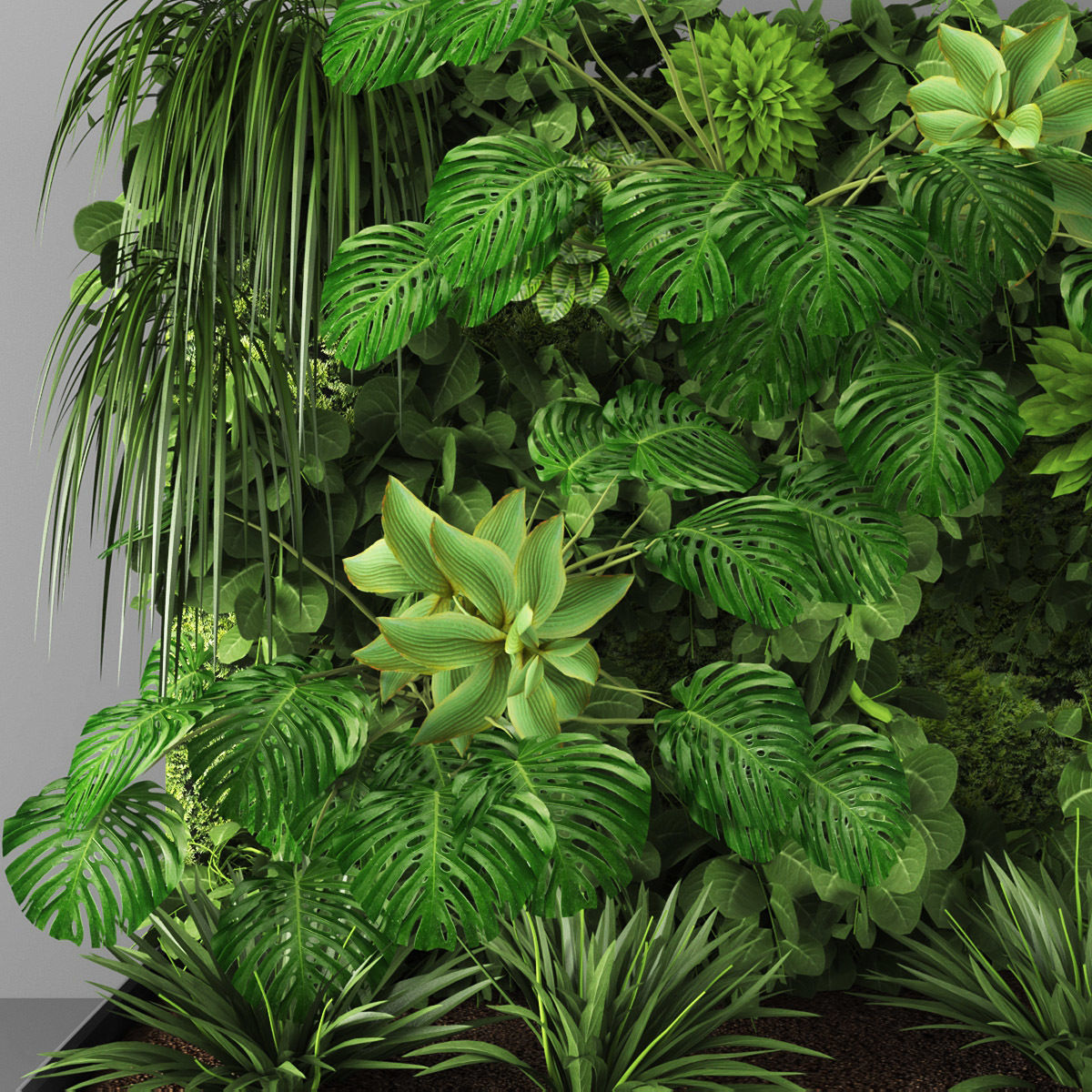 Vertical garden 107 Low-poly 3D model_1