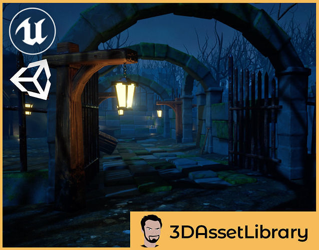 Stylized Cemetery Vol 1 For Unreal And Unity Low-poly 3D model