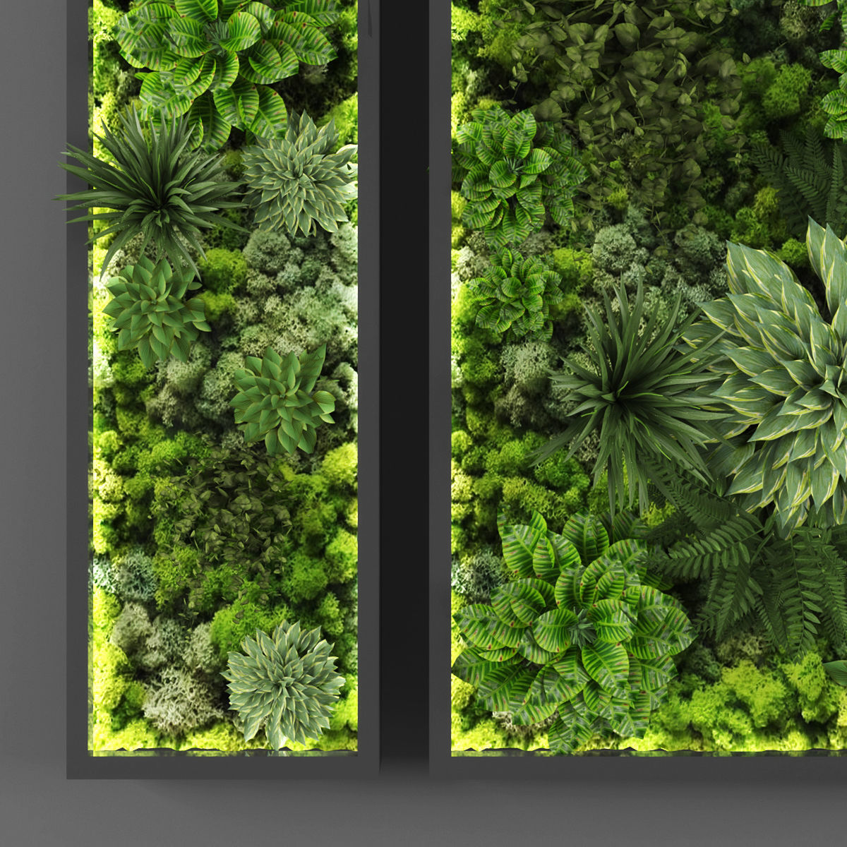 Vertical garden 108 Low-poly 3D model_1
