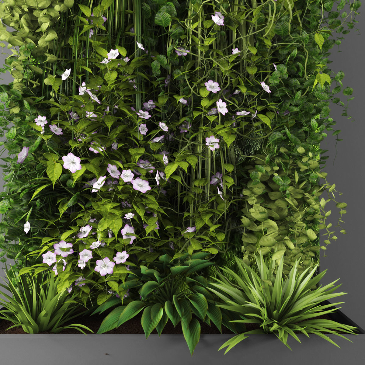 Vertical garden 111 Low-poly 3D model_1