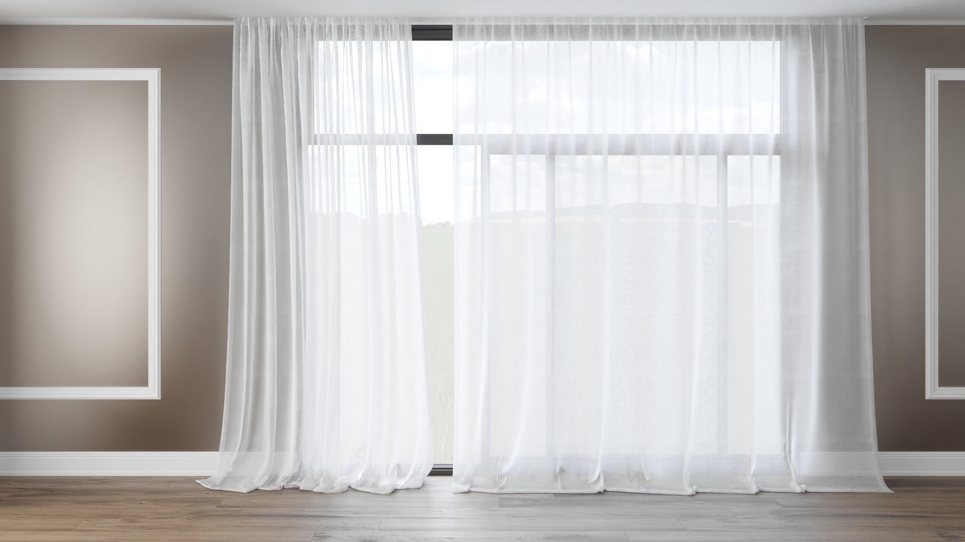 Wind Animated Curtain 3D model_7