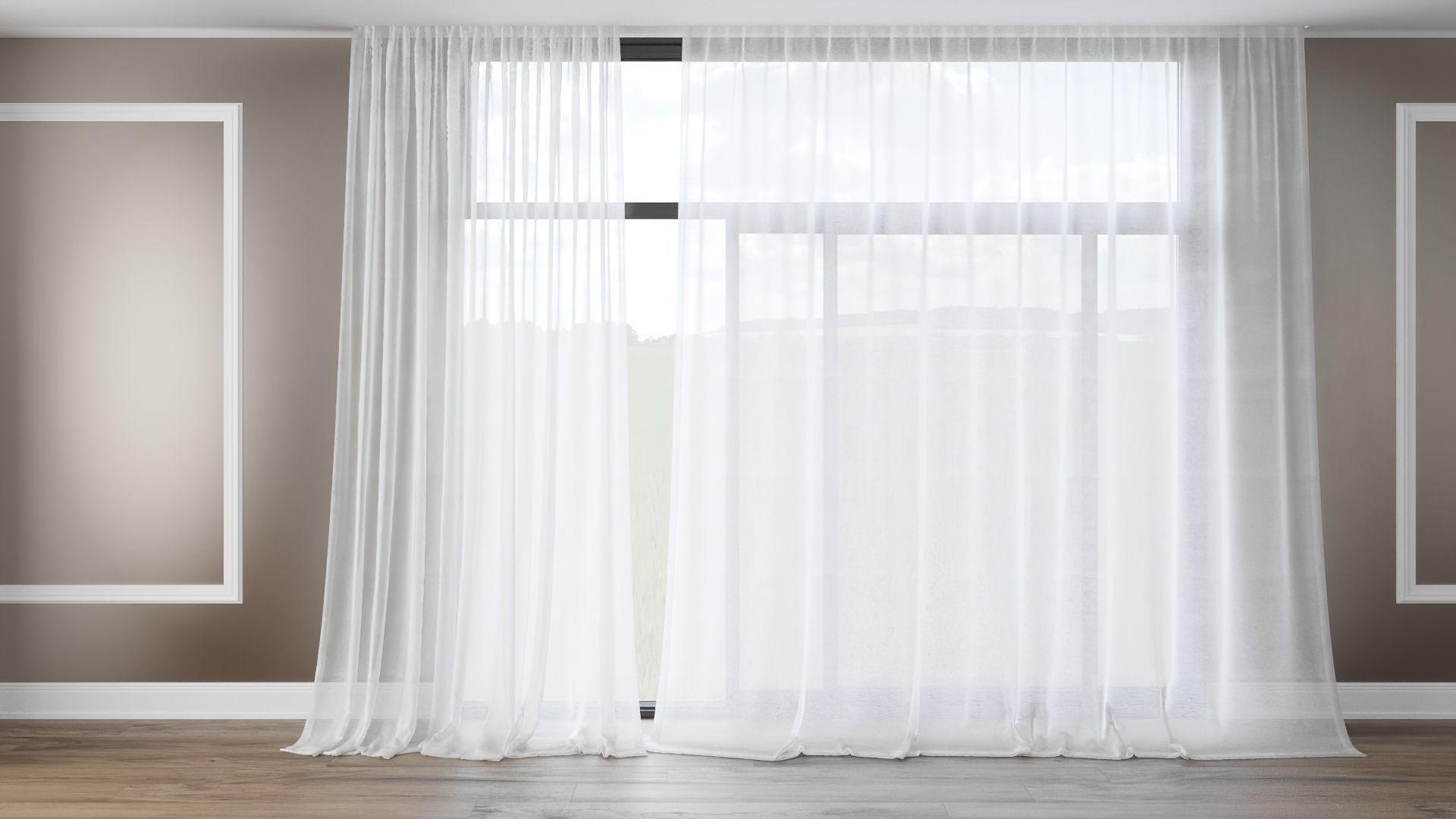 Wind Animated Curtain 3D model_2