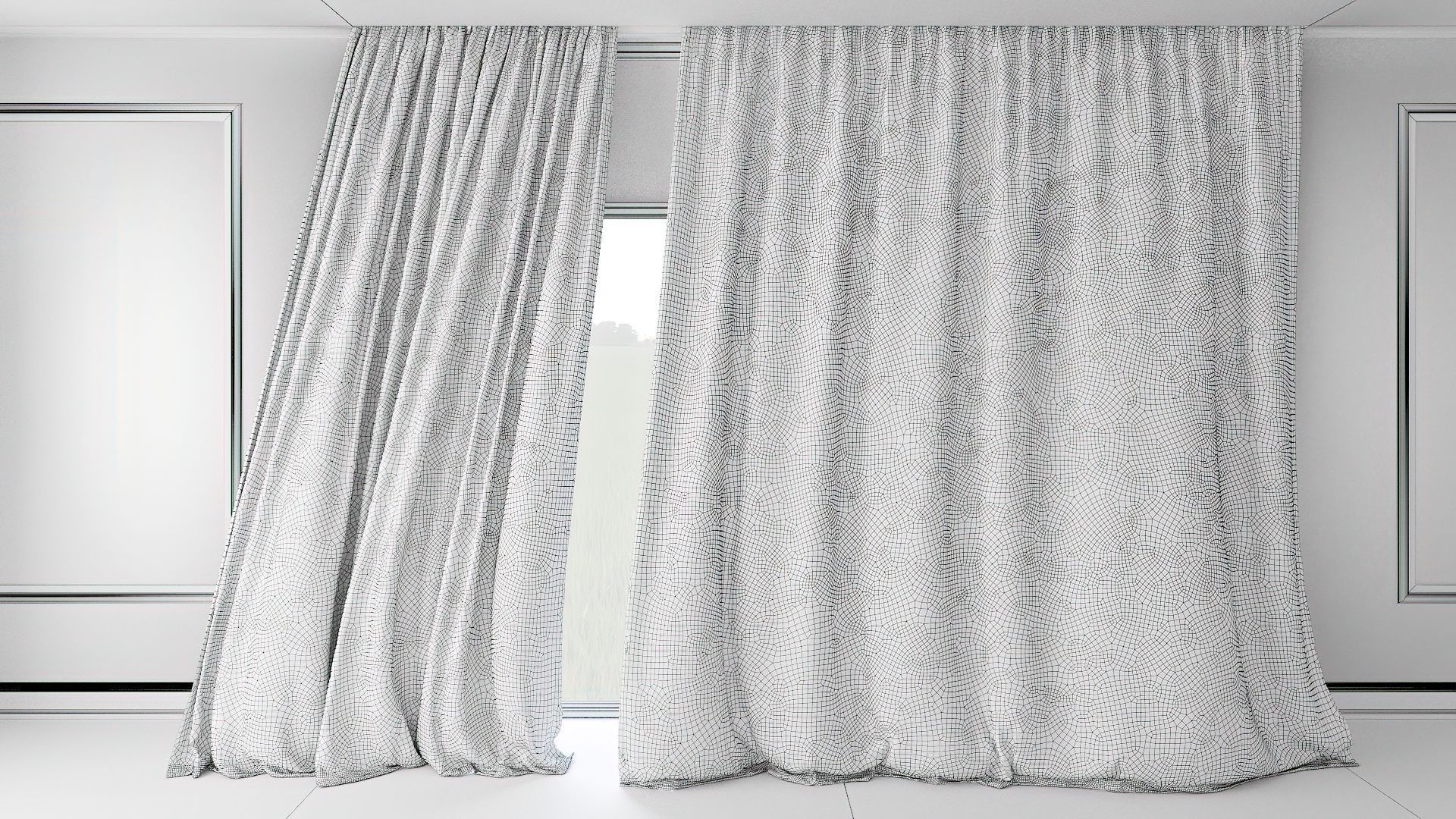 Wind Animated Curtain 3D model_9