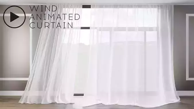 Wind Animated Curtain 3D model