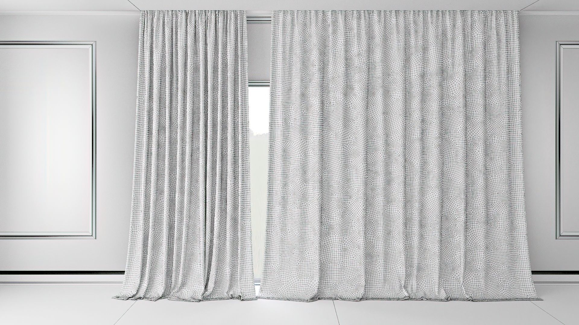 Wind Animated Curtain 3D model_8