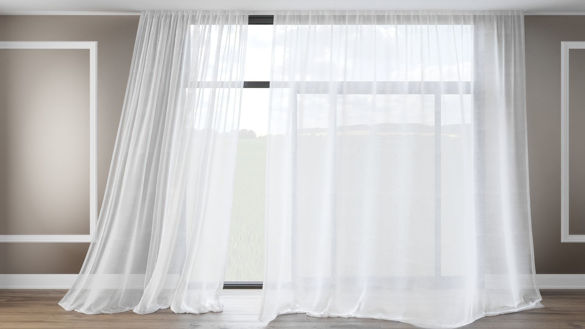 Wind Animated Curtain 3D model_4