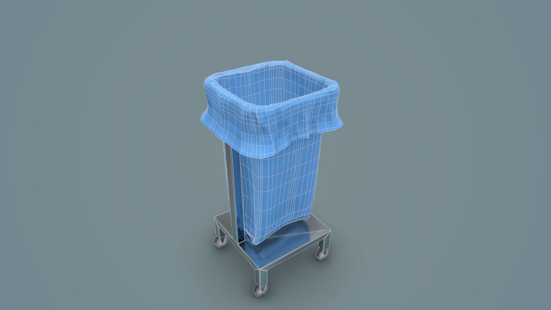 Waste Bin Low-poly 3D model_4
