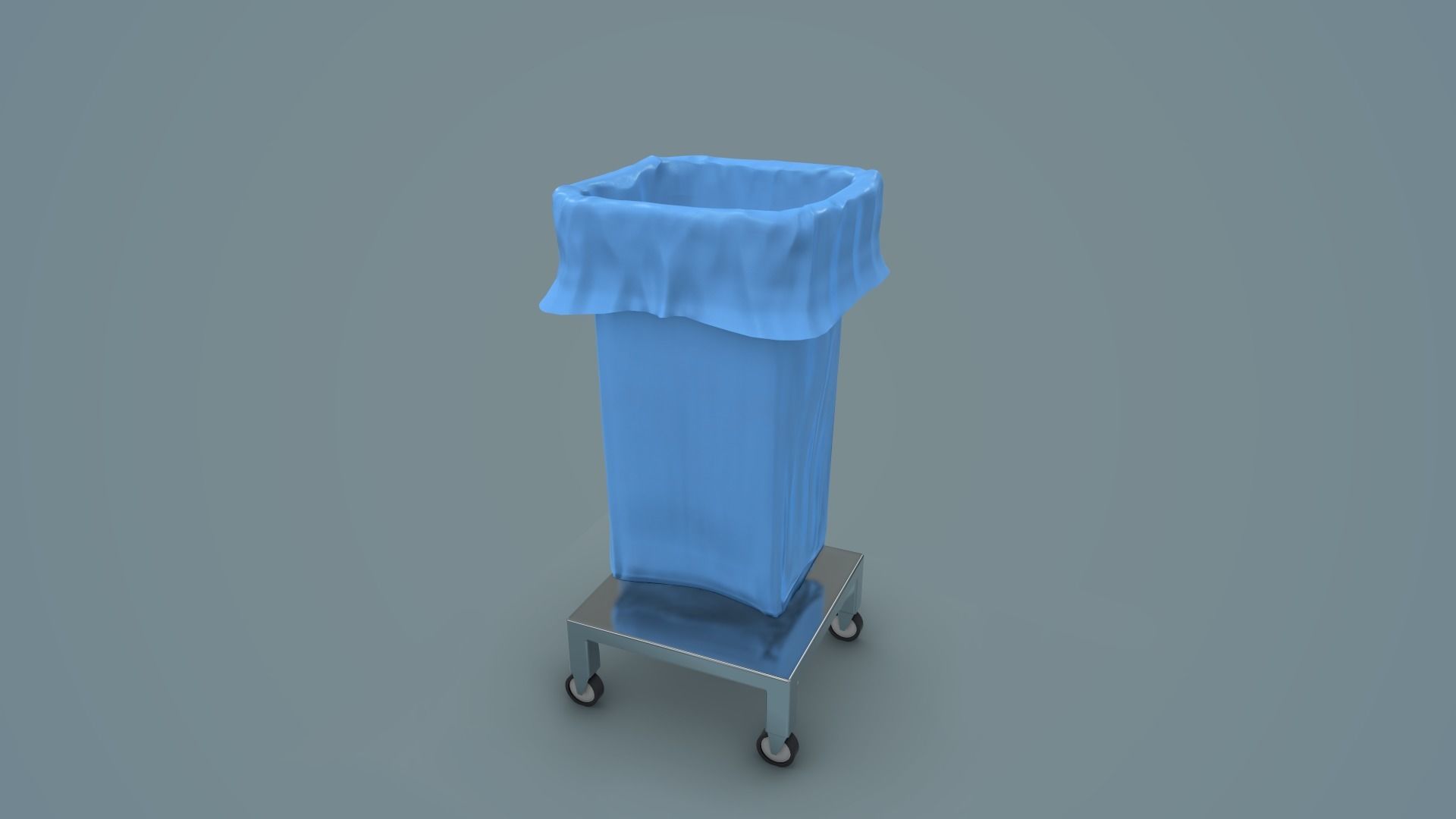 Waste Bin Low-poly 3D model_1