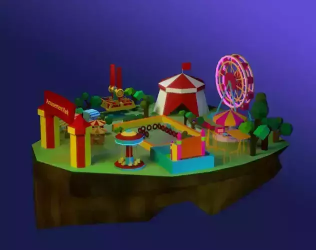amusement park Low-poly 3D model