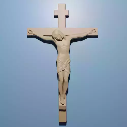 Jesus Crucifix Cross 3D STL Model for CNC Router Engraver  3D print model