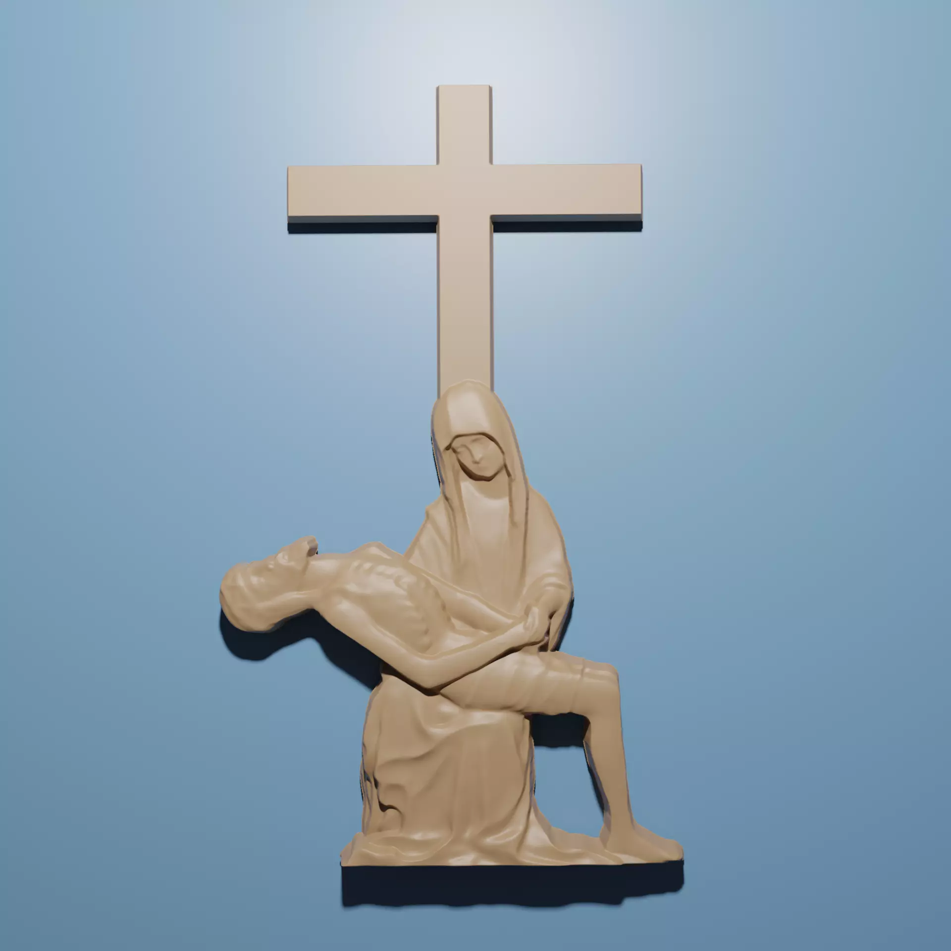 Cross Mary And Jesus Cross 3D STL Model for CNC Router 3D print model