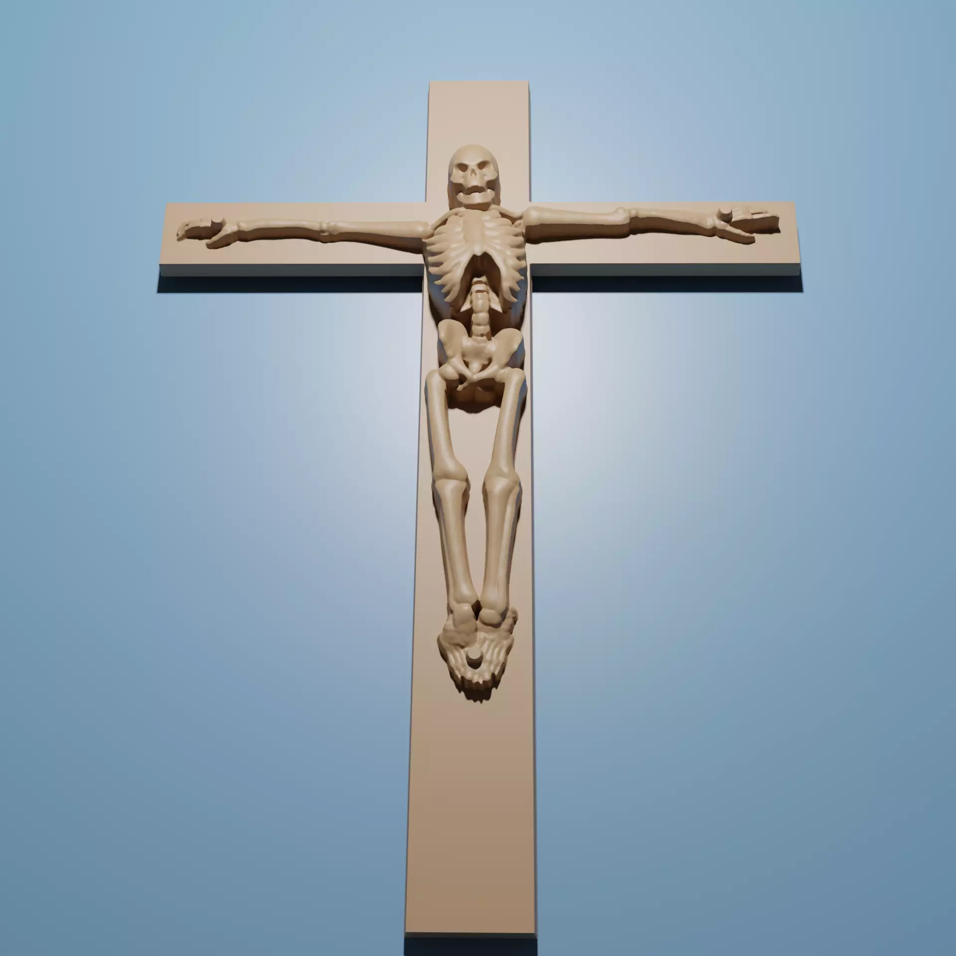 Human SkeletonCross 3D STL Model for CNC Router Engrave 3D print model