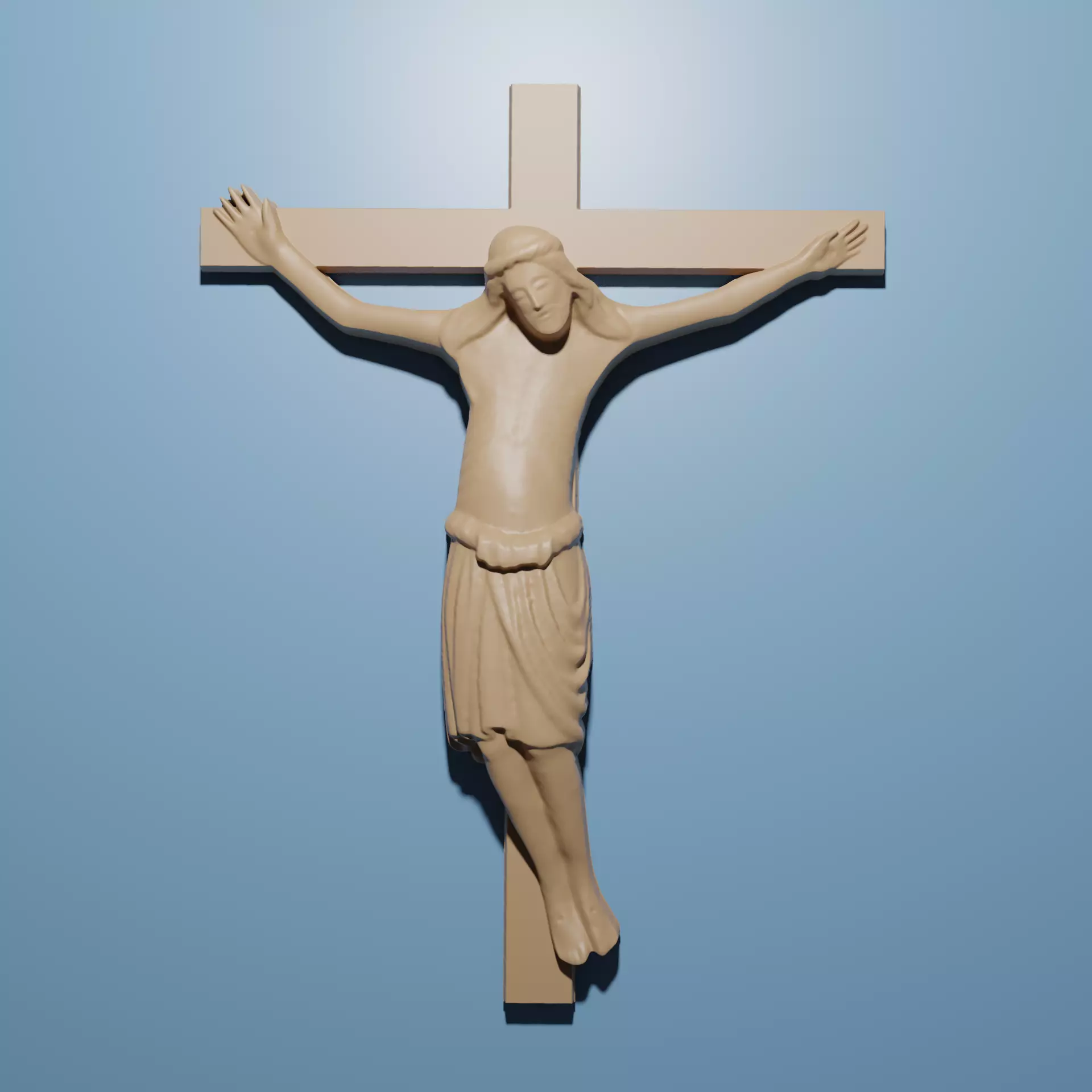 Jesus Crucified Cross 3D STL Model for CNC Router 3D print model