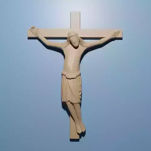 Jesus Crucified Cross 3D STL Model for CNC Router 3D print model