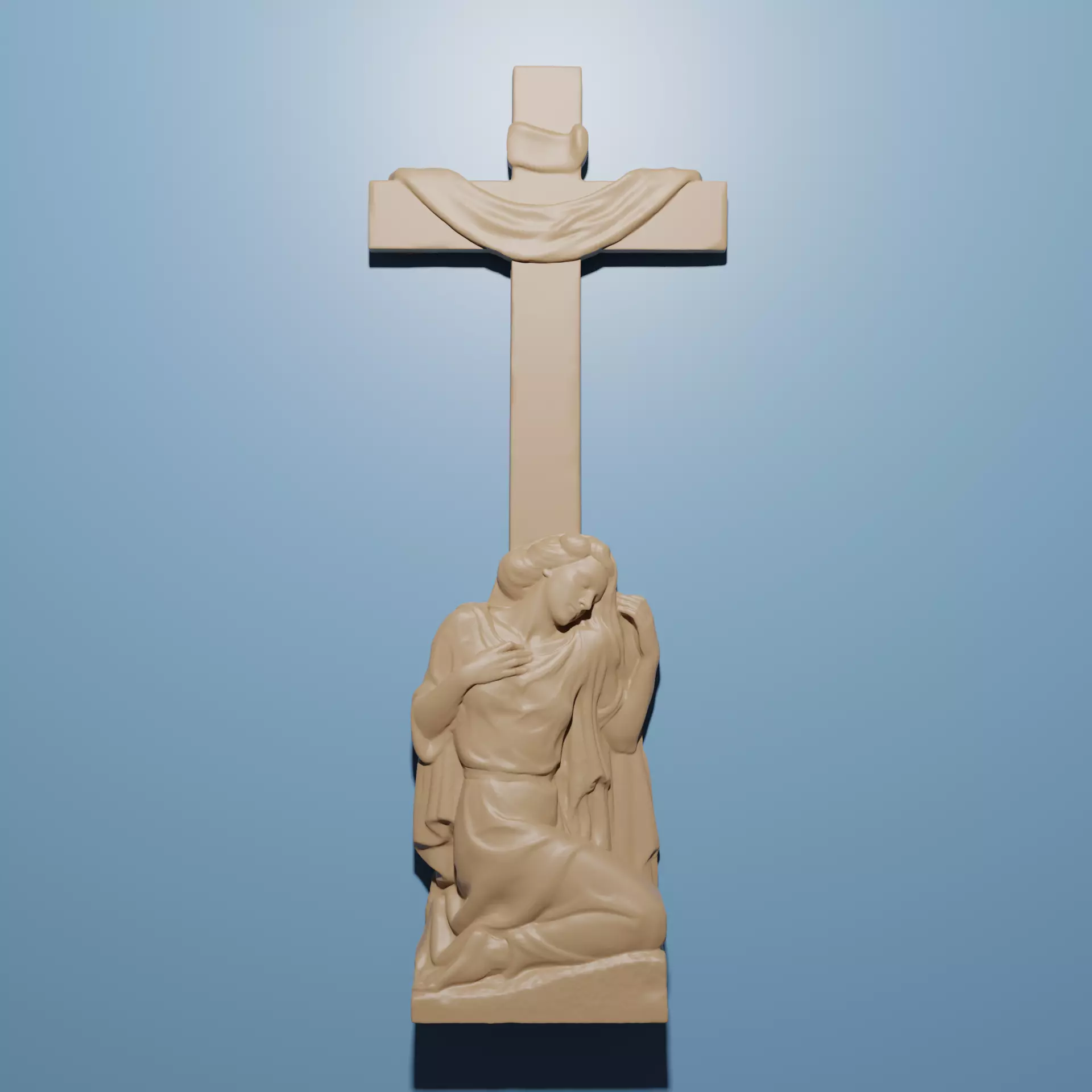 Mary Cross 3D STL Model for CNC Router 3D print model
