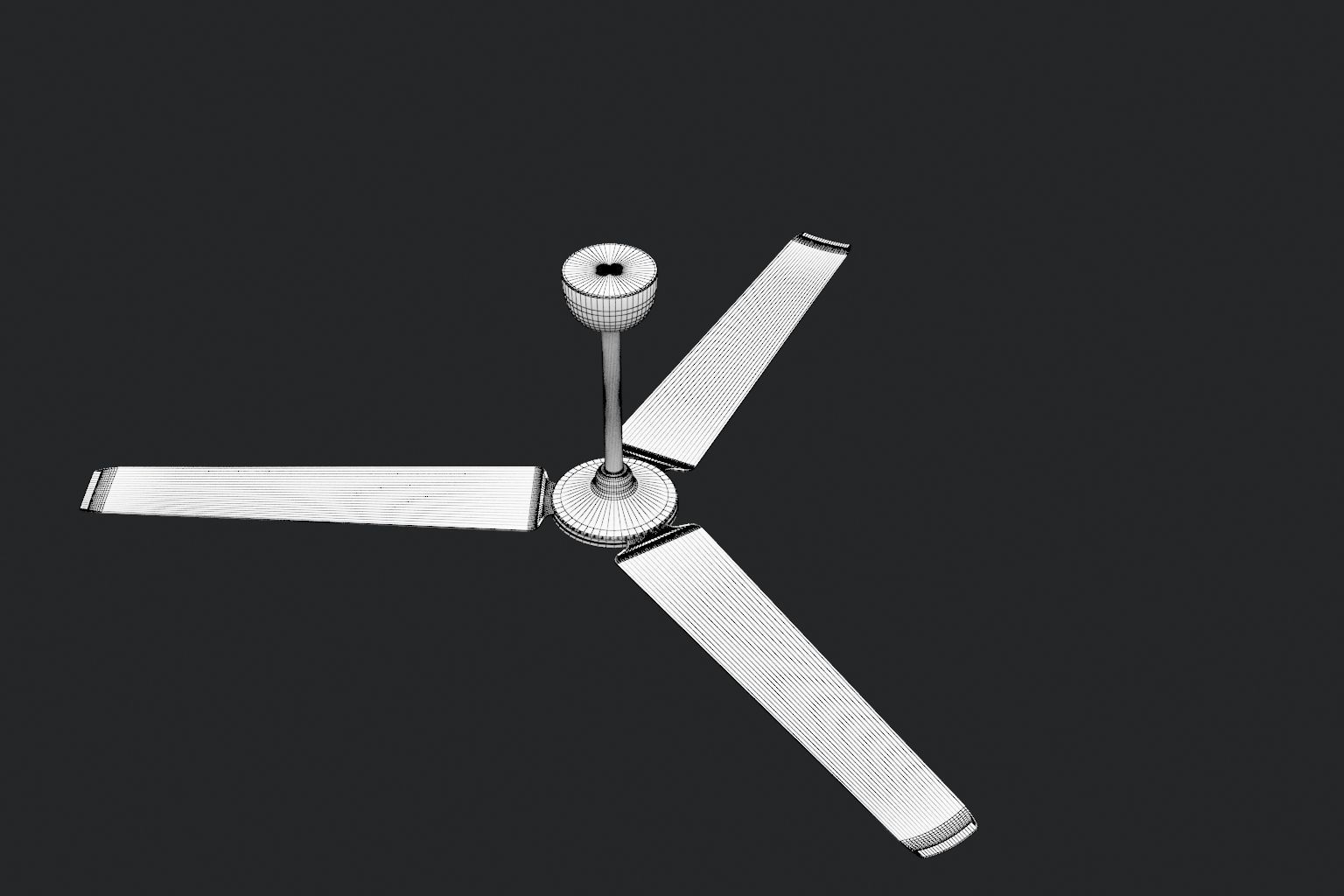 Fan Model ceiling Low-poly 3D model_1