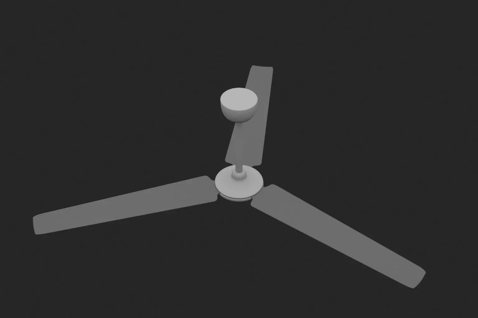 Fan Model ceiling Low-poly 3D model_0