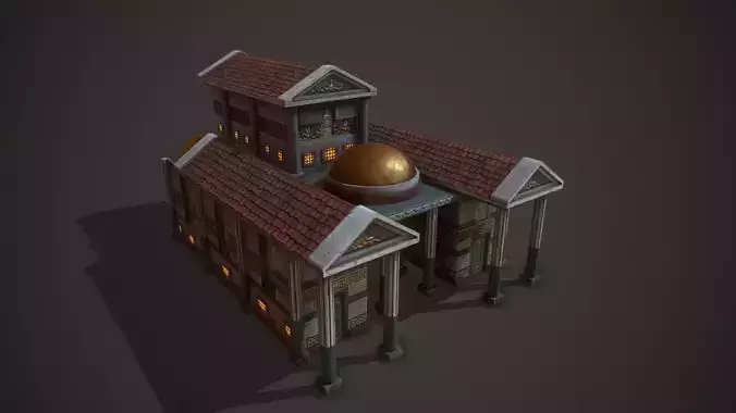 Temple Vesta Low-poly 3D model